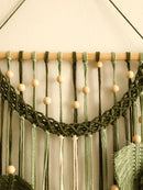 DecorBites™ Leaf Macrame Tapestry Brown Green Wall Tapestry Boho Home Decoration Macrame Wall Hanging Home Living Room Decors Aesthetic Gift