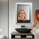 DecorBites™ LED Bathroom Mirror: Adjustable Brightness, Anti-Fog, Time Display