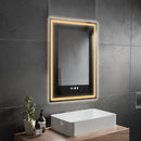 DecorBites™ LED Bathroom Mirror: Adjustable Brightness, Anti-Fog, Time Display