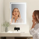 DecorBites™ LED Bathroom Mirror: Adjustable Brightness, Anti-Fog, Time Display