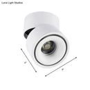 Modern black & white round led flush mount – bedroom metallic shade