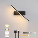 DecorBites™ Led Black Rechargeable 330 Rotated Wall Sconce