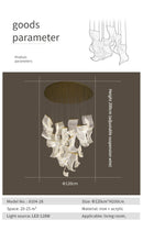 Modern gold sculptural led ceiling chandelier living room light