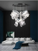 Modern gold sculptural led ceiling chandelier living room light