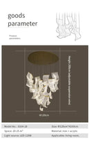 Modern gold sculptural led ceiling chandelier living room light