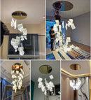 Modern gold sculptural led ceiling chandelier living room light