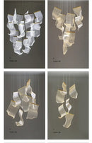 Modern gold sculptural led ceiling chandelier living room light