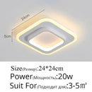 Modern black square led ceiling lights bedroom warm minimalist design