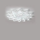 Modern white floral led ceiling lights for dining room petal design