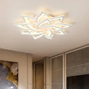 Modern white floral led ceiling lights for dining room petal design