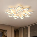 Modern white floral led ceiling lights for dining room petal design