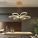 Modern gold flower led ceiling lights for living room