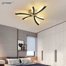 Modern floral black & cream led ceiling lights living room lamp