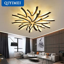 Modern floral black & cream led ceiling lights living room lamp