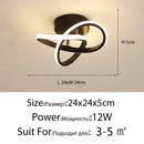 Modern gold intertwined loop led ceiling lights for living room