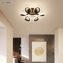 Modern gold intertwined loop led ceiling lights for living room