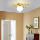 Modern gold sunburst led ceiling lights hallway frosted glass globe