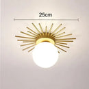 Modern gold sunburst led ceiling lights hallway frosted glass globe