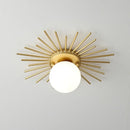 Modern gold sunburst led ceiling lights hallway frosted glass globe