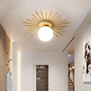 Modern gold sunburst led ceiling lights hallway frosted glass globe