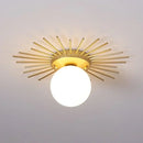 Modern gold sunburst led ceiling lights hallway frosted glass globe