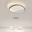 Modern white & black oval led ceiling lights bedroom fixture
