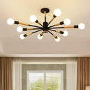 Modern white & wood led ceiling lights for living room