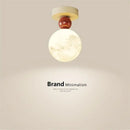Modern cream led ceiling moon wall lamp bedroom lighting fixture