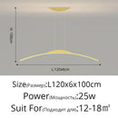Modern black curved led ceiling pendant lamp for dining room