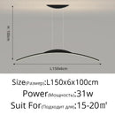 Modern black curved led ceiling pendant lamp for dining room