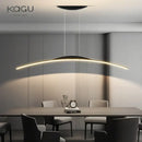 Modern black curved led ceiling pendant lamp for dining room