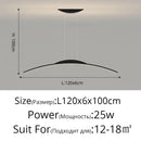 Modern black curved led ceiling pendant lamp for dining room