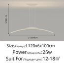 Modern black curved led ceiling pendant lamp for dining room