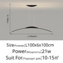 Modern black curved led ceiling pendant lamp for dining room