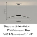 Modern black curved led ceiling pendant lamp for dining room