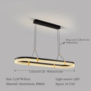Modern black & gold oval led ceiling pendant light dining room