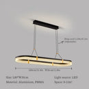 Modern black & gold oval led ceiling pendant light dining room