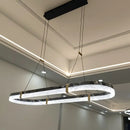 Modern black & gold oval led ceiling pendant light dining room