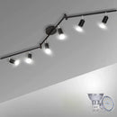 Modern black 5-light ceiling spotlight chandelier for living room
