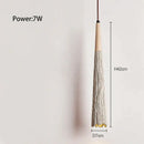 Decorbites led cement cream pendant lamp bedroom wood tassel light