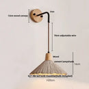 Rustic wood and led cement wall light bedroom sconce