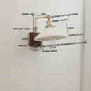 Brass and wood globe wall sconce bedroom light fixture