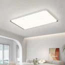 Modern white rectangular led chandelier for living room soft light