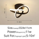 Modern intertwined led chandelier black & white living room light