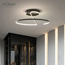 Modern black circular led chandelier for living room ceiling lighting