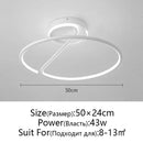 Modern black circular led chandelier for living room ceiling lighting