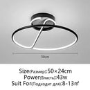 Modern black circular led chandelier for living room ceiling lighting
