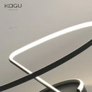 Modern black circular led chandelier for living room ceiling lighting