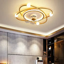 Modern black metal chandelier electric fan living room light