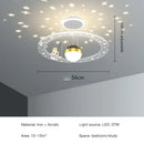 Modern whimsical starry led chandelier for bedroom with remote control